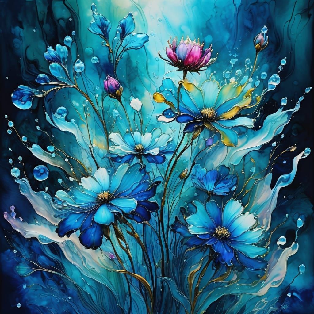 Ethereal Water Blooms in Deep Saturation