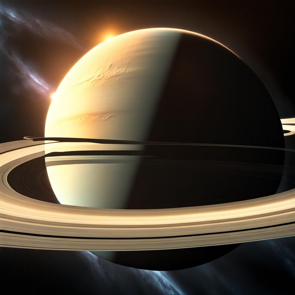 Solar Storm on Saturn Rings: 3D Rendered