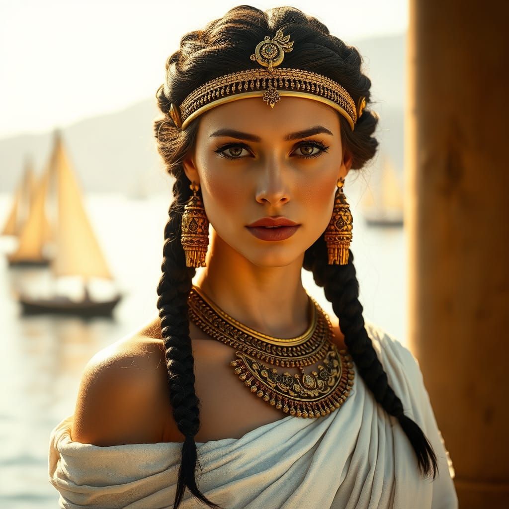 Ethereal Queen in Ancient Egyptian Splendor