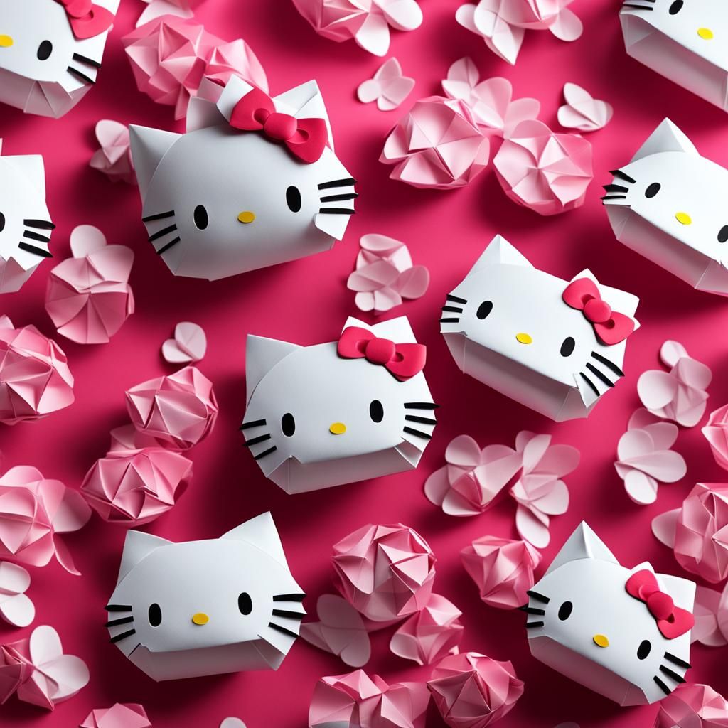 origami hello kitty