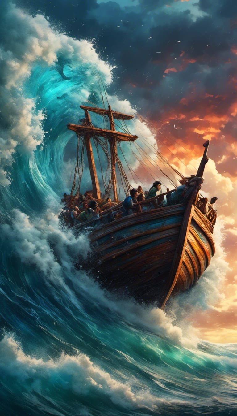 Riding a Wave on a Boat: Concept Art