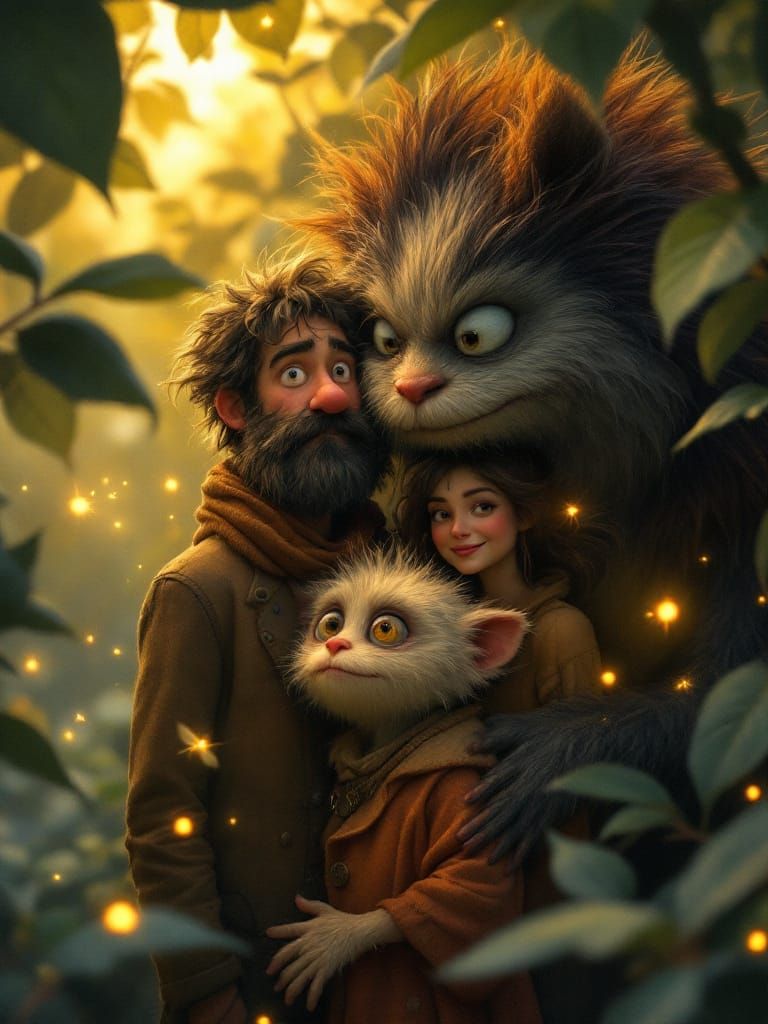 Fairytale Portrait of Found Family and Monster Companionship