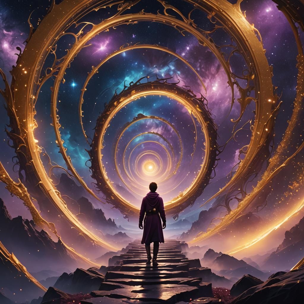 Shimmering Portal to Infinite Starry Expanse