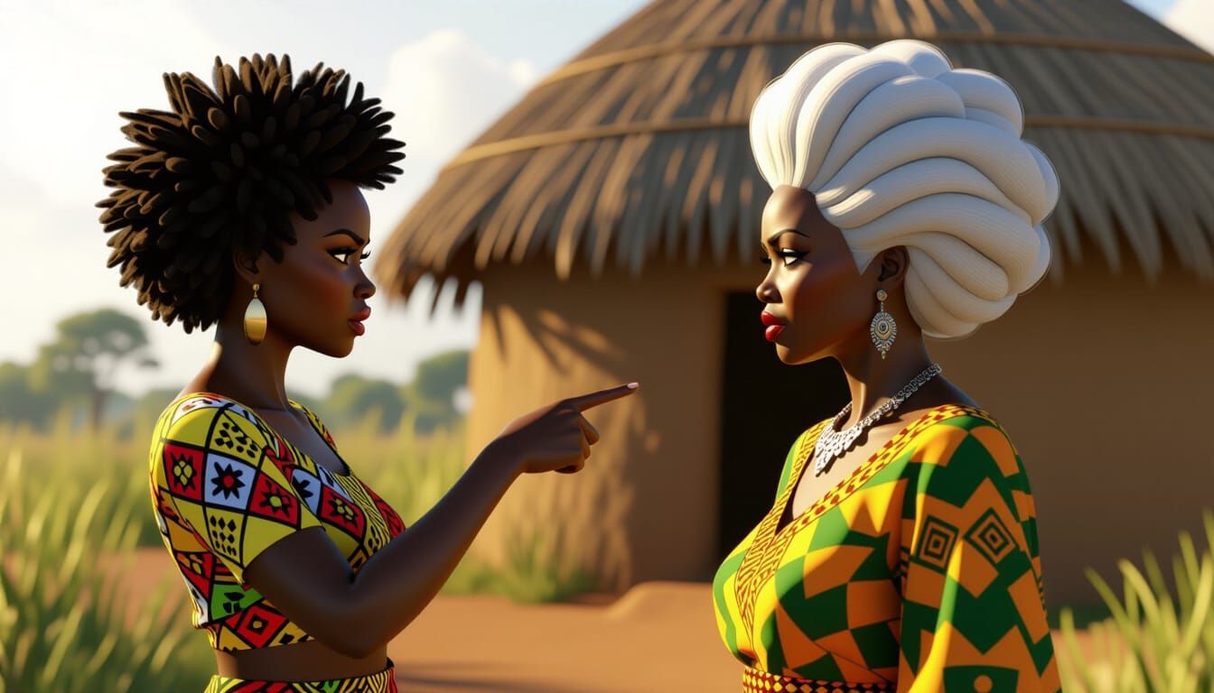 African Women Clash In Dramatic Ankara Fashion