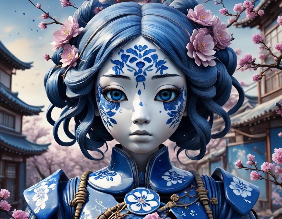 Kintsugi Doll in Post-Apocalyptic Sunrise