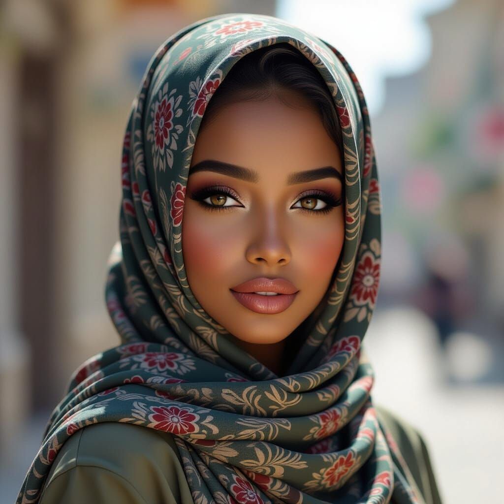 Beautiful African Maiden in Hyperrealistic Style