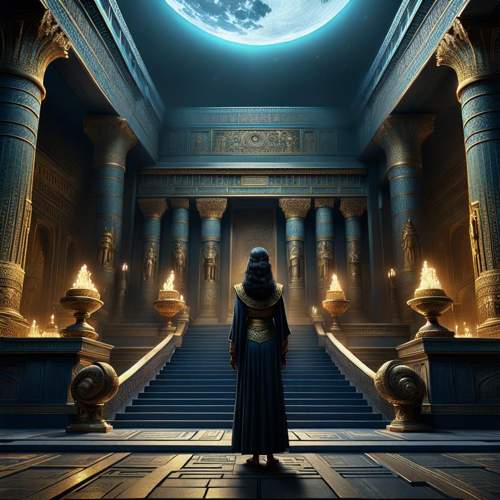 Epic Cleopatra Portrait in Digital Matte Painting Style