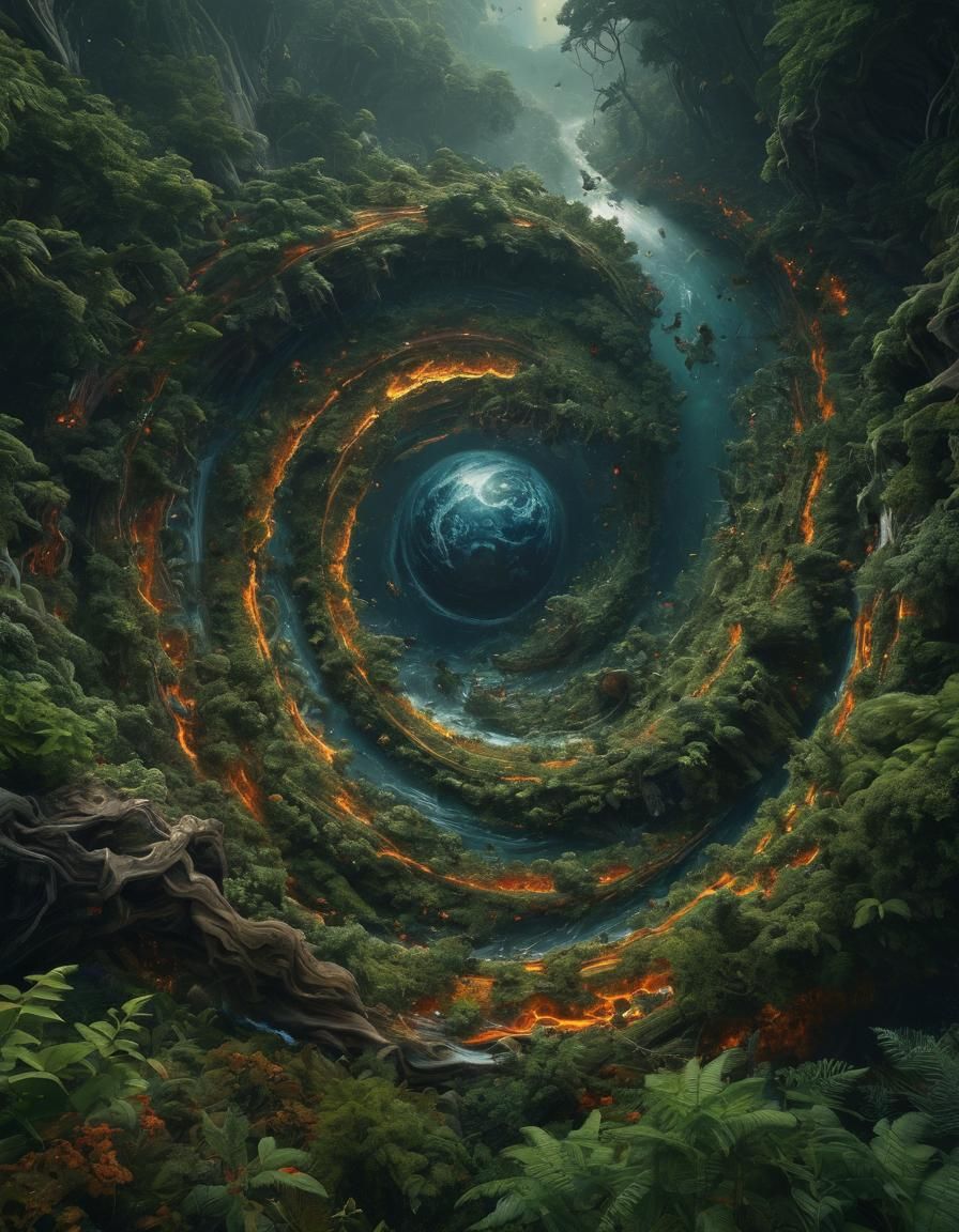 Terraforming Alien Planets: Hyper-Detailed Oil Painting