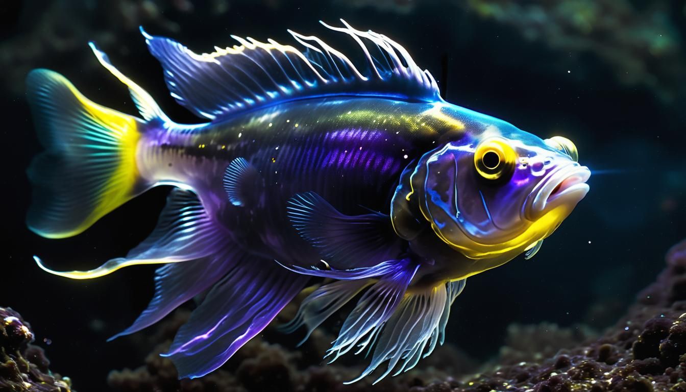 Bioluminescent Deep-Sea Jellyfish Close-Up