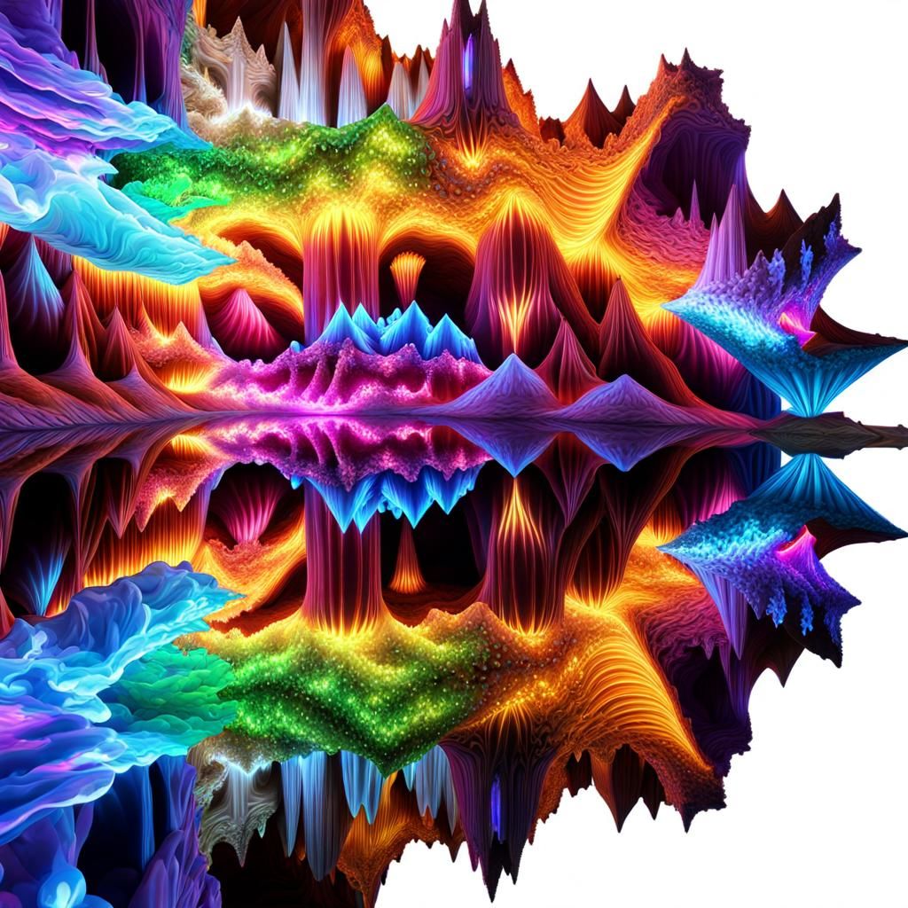 Awe-Inspiring Crystal Cave with Fractal Lights