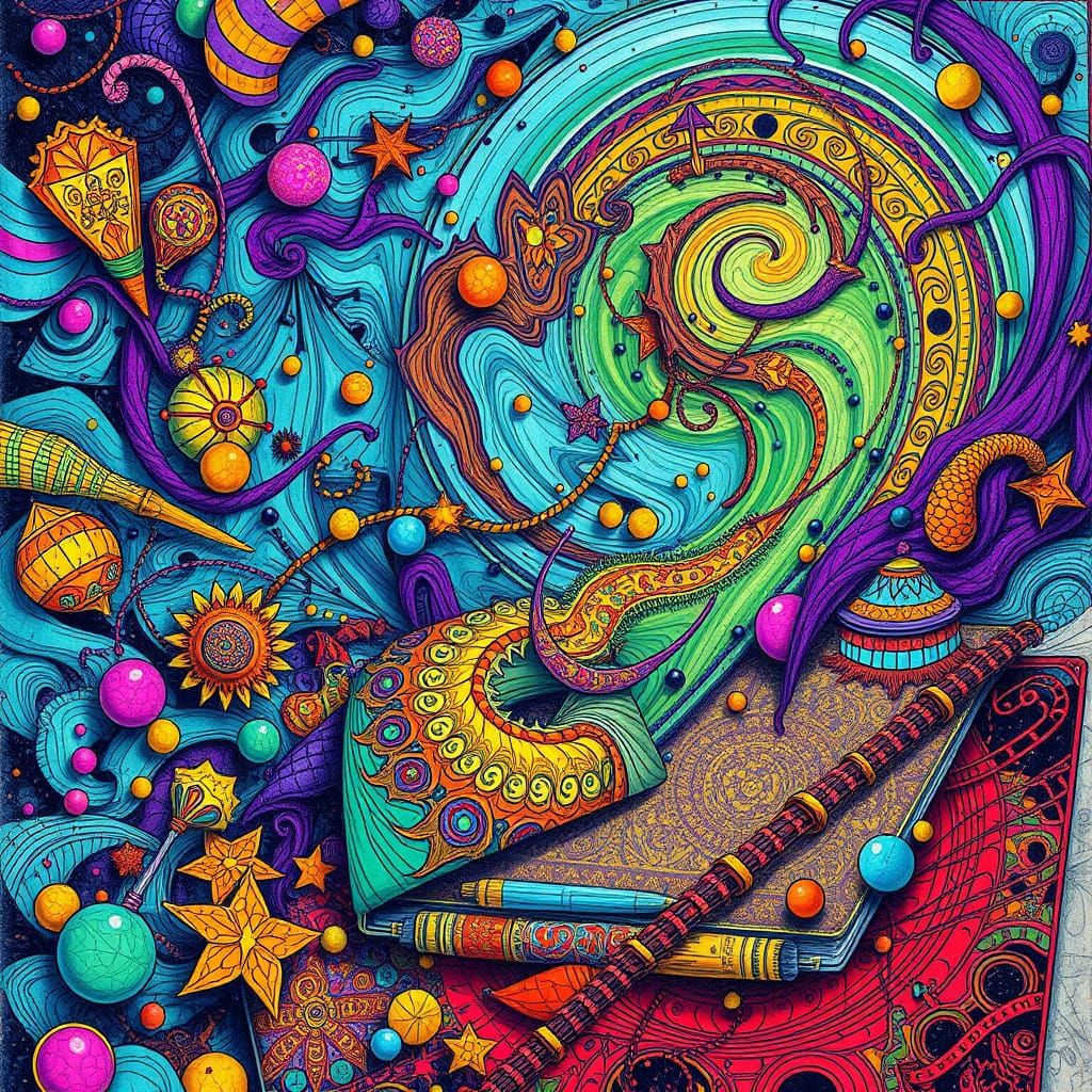 Surreal Passport Pages in Fractal Psychedelia