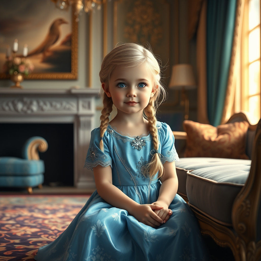 Little Girl in Lavish Room: Fantasy Concept Art