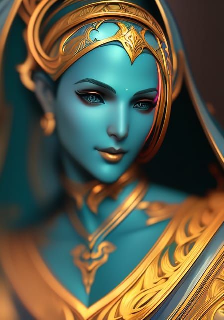 Indian Culture Portrait in Art Nouveau Style