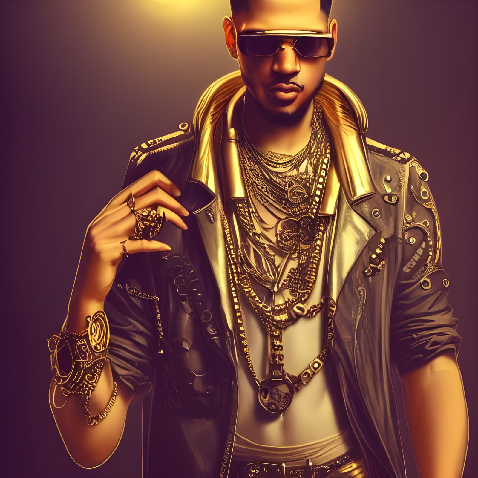 Steampunk Hip Hop Rapper Portrait in 8K