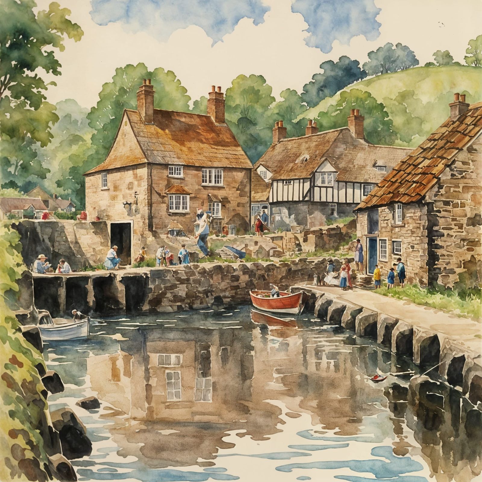 English Village in 1960s Yorkshire Style