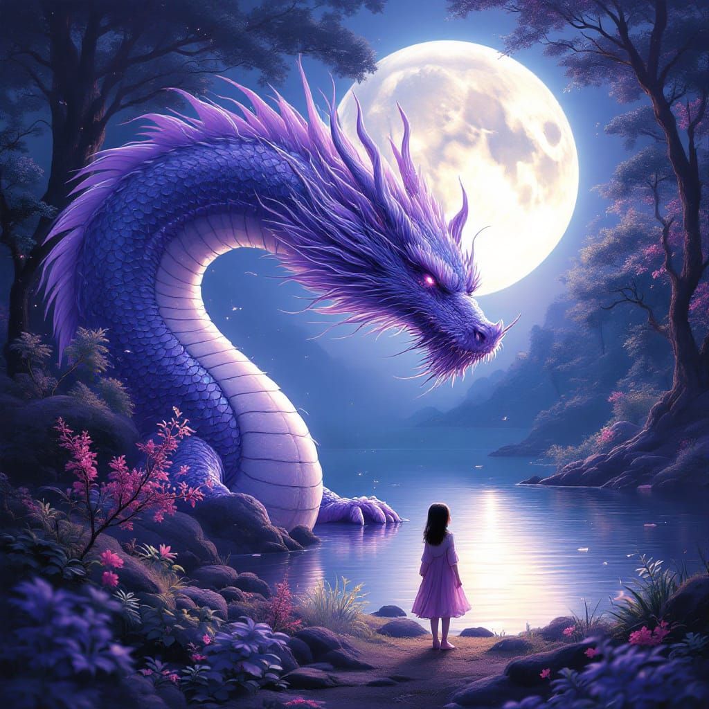Mystical Transformation: Dragon to Girl in Visionary Art