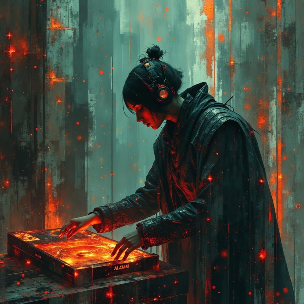 Technopunk DJ in Cyberpunk Style