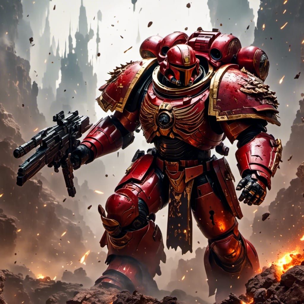 Blood Angel Space Marine Attacks Xeno Army