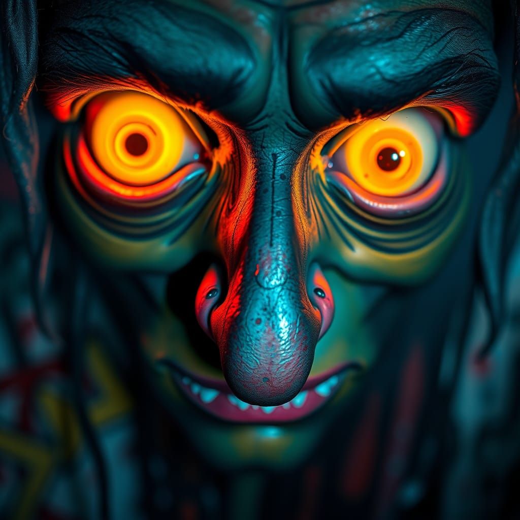 Weird Face in Contrasting Colors