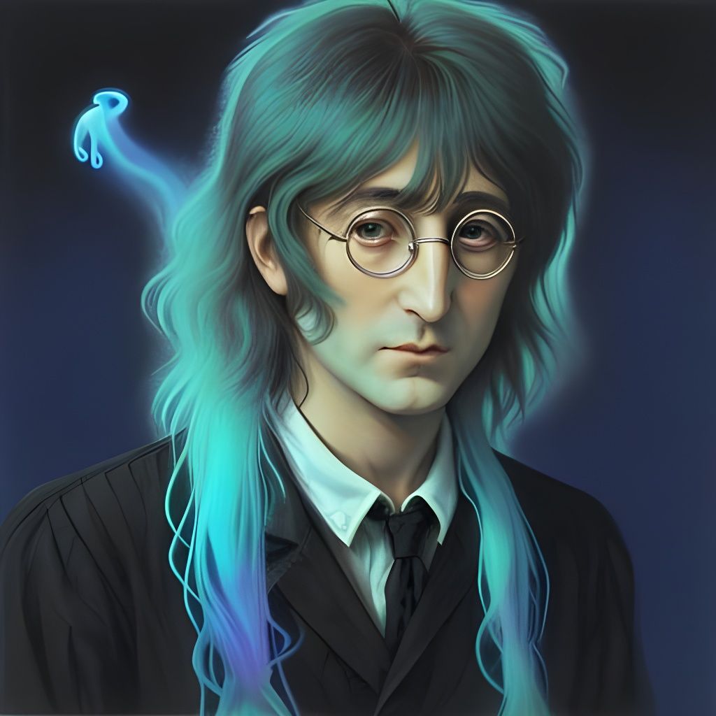 john lennon with bioluminescent hair
