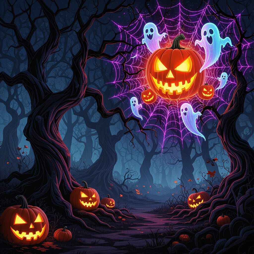 Haunted Forest Meets Cosmic Horror AI Art