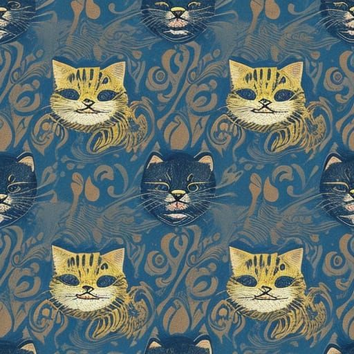 Surreal Laughing Cat Dissolves into Smoke