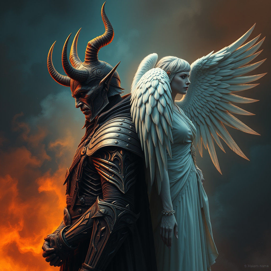 Dark Fantasy Allegory in Hyperrealistic Style