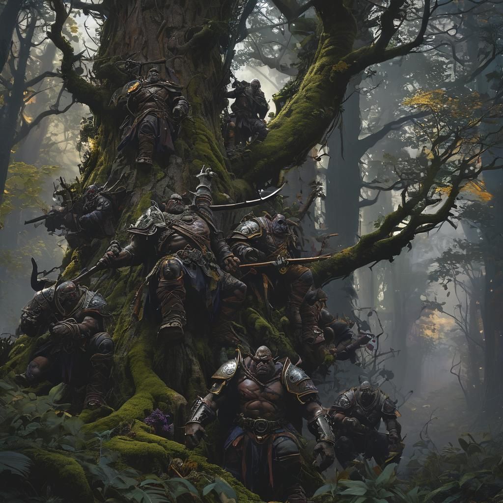 Orc Troop Hunt in Dark Fantasy Forest