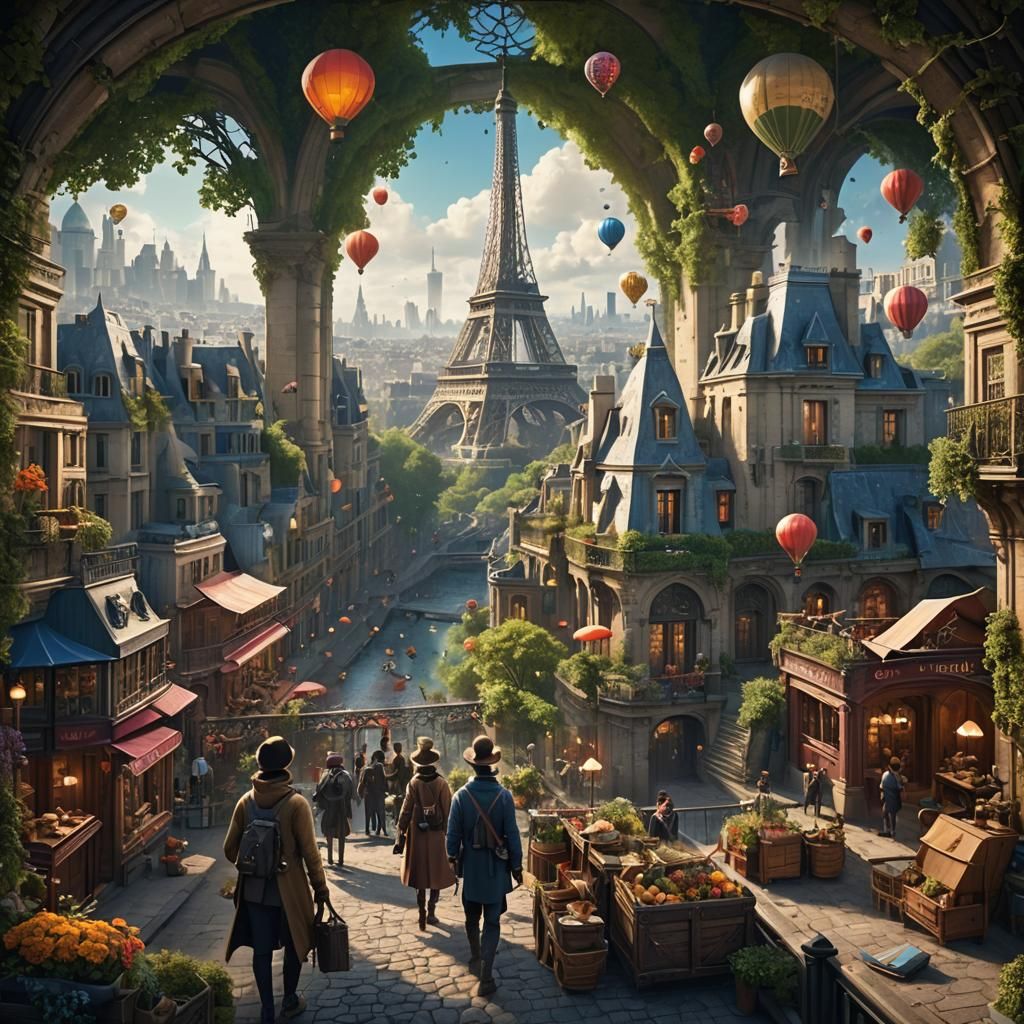 Traveler in Paris: Detailed Matte Painting
