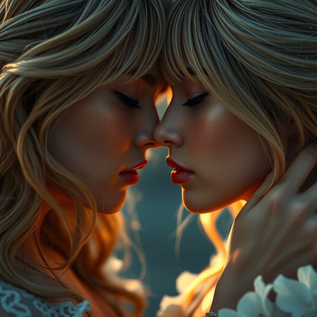 Ethereal Dream Kiss in Fantasy Concept Art Style