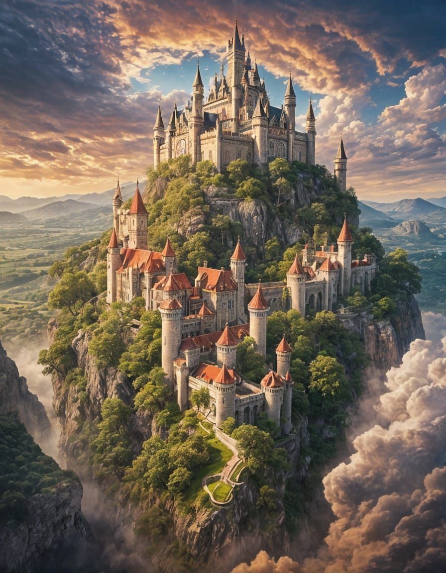 Majestic Elf Castle Soars Above the Landscape