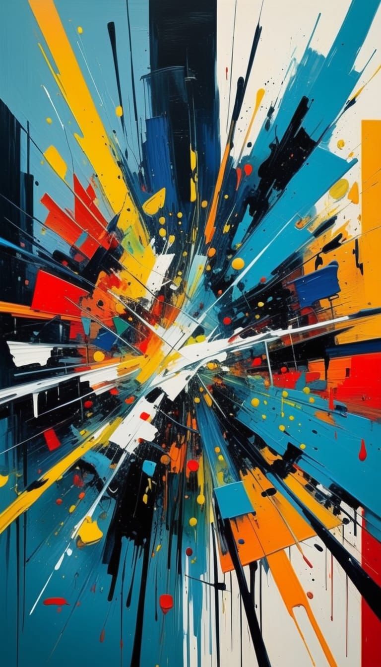 Abstract Expressionism: Chaotic Symphony in Vibrant Colors