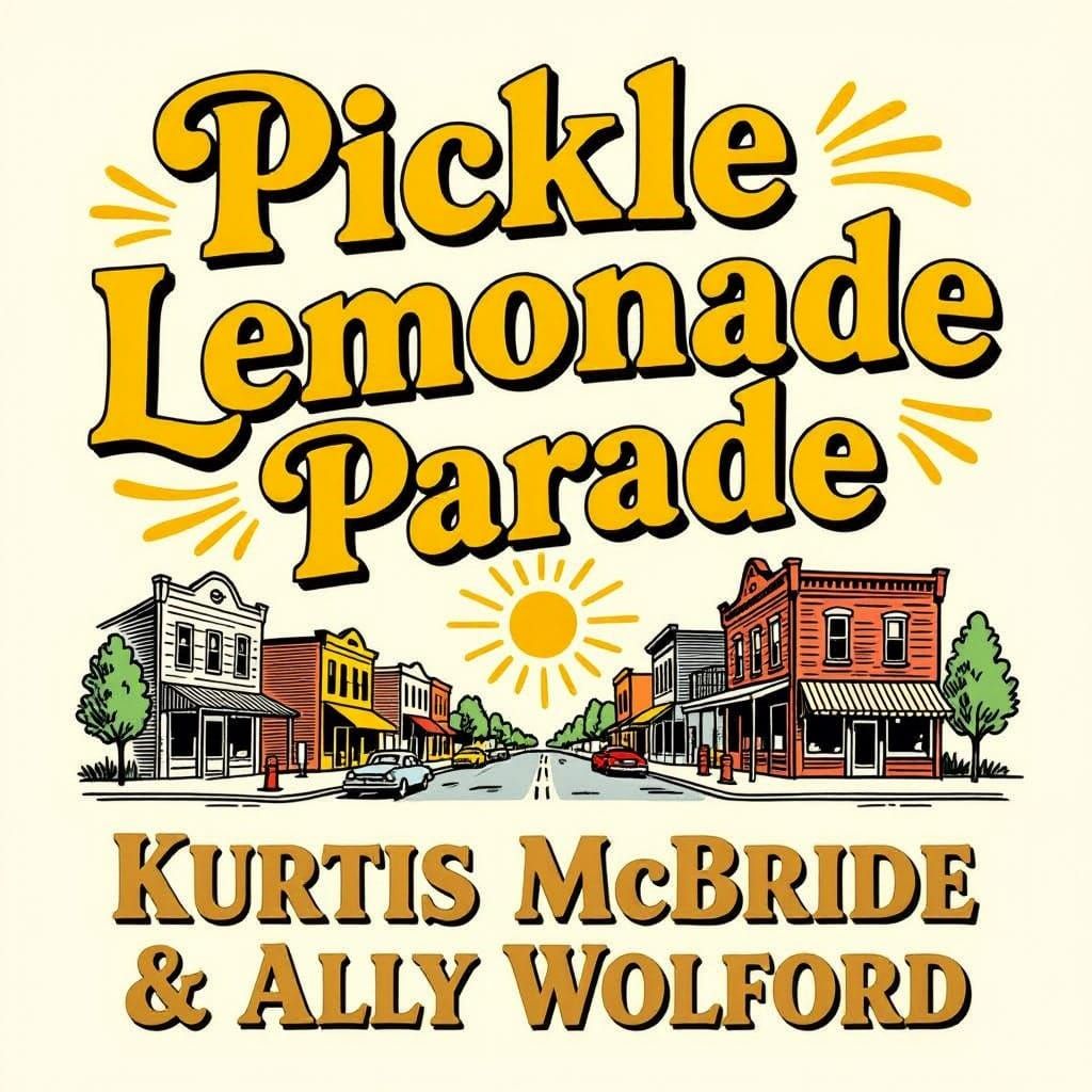 Southern Pickle Lemonade Parade Illustration in Whimsical St...