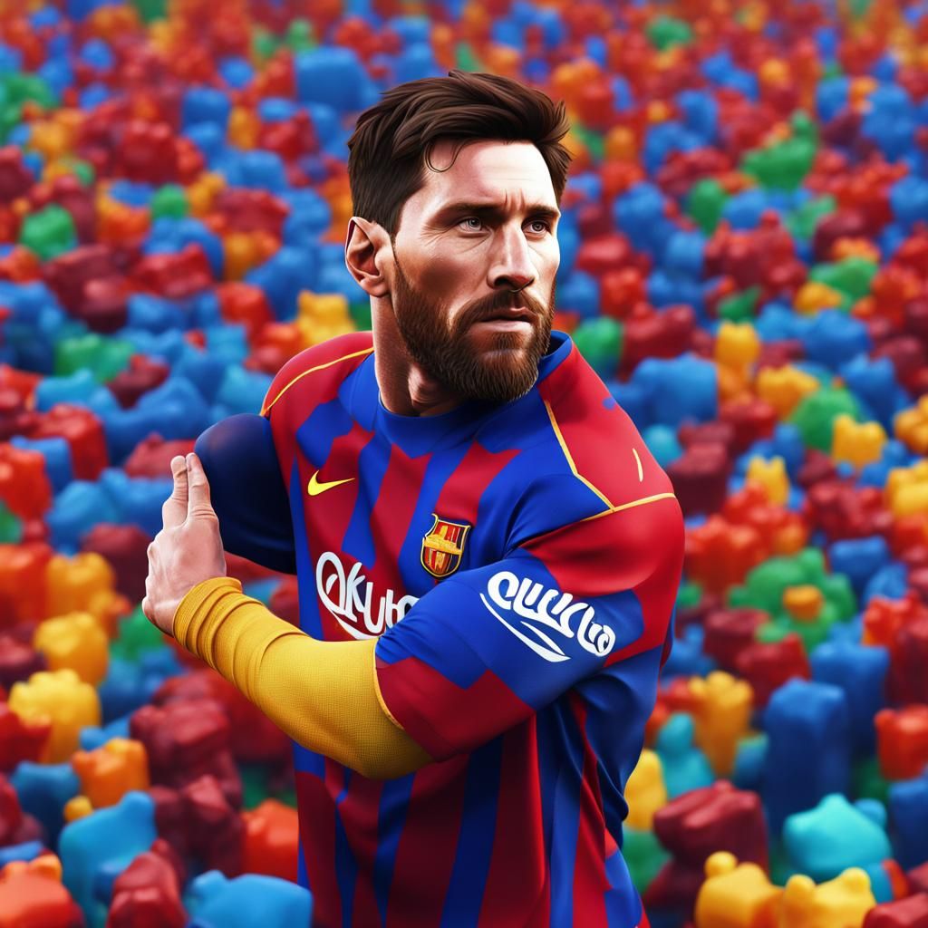 Messi Gummy Bear: Detailed Fantasy Concept Art