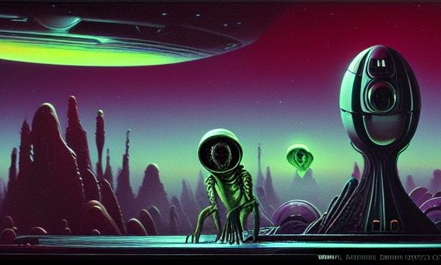 Ominous Alien Monsters on Spaceship Concept Art