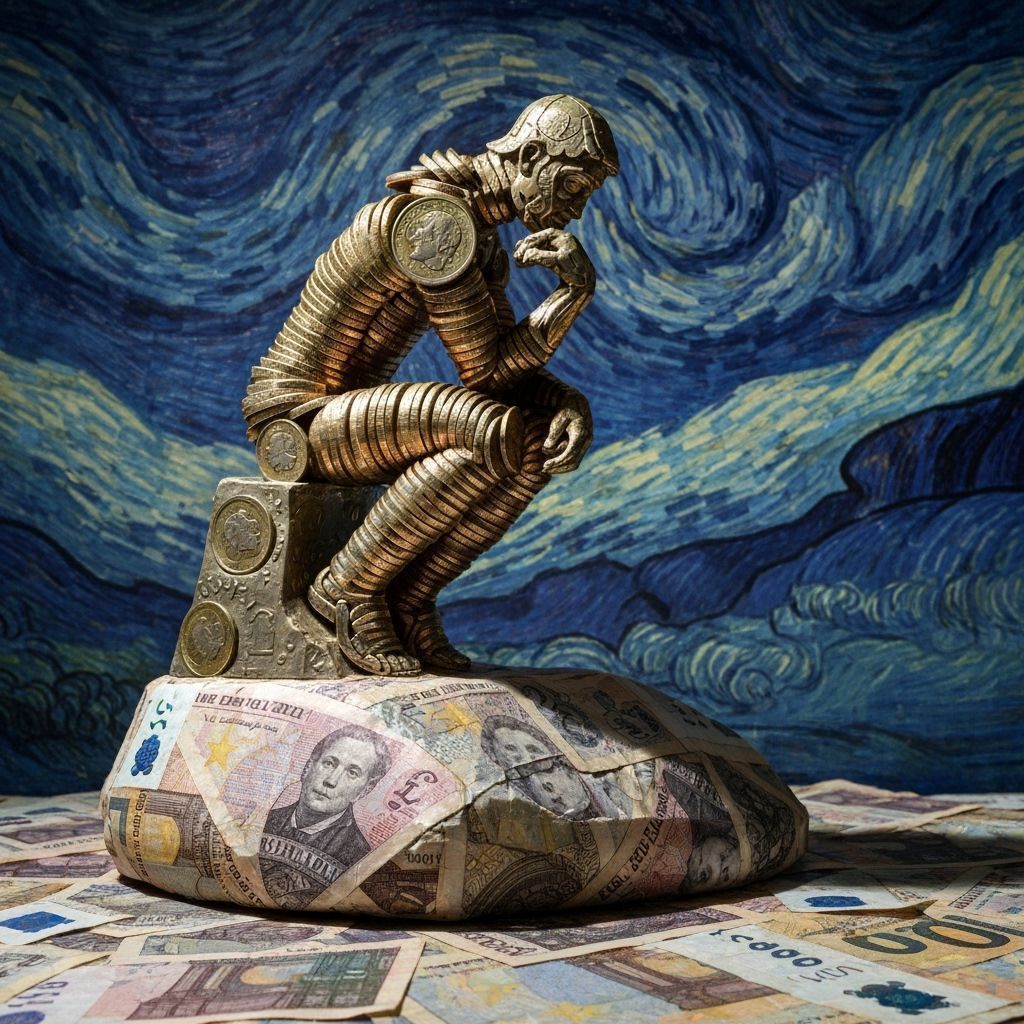 Coin Sculpture of The Thinker in Rodin's Style