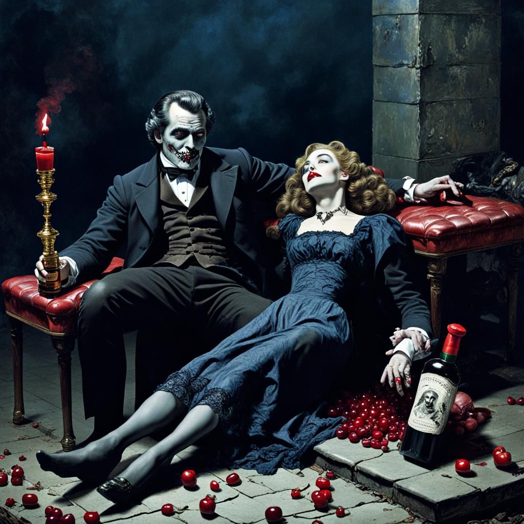 Femme Fatale with Poison, Gothic Horror Style