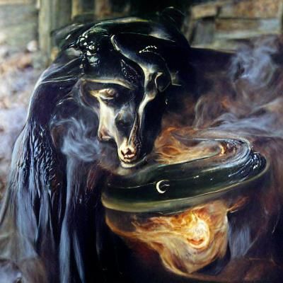 Hecate in Oil Painting Style