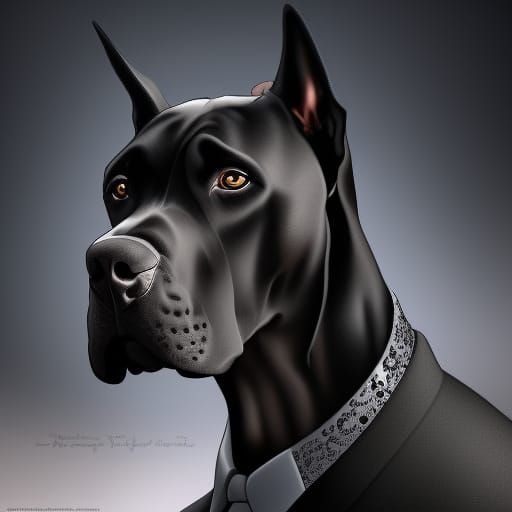 Great Dane in Suit: Detailed Fantasy Portrait