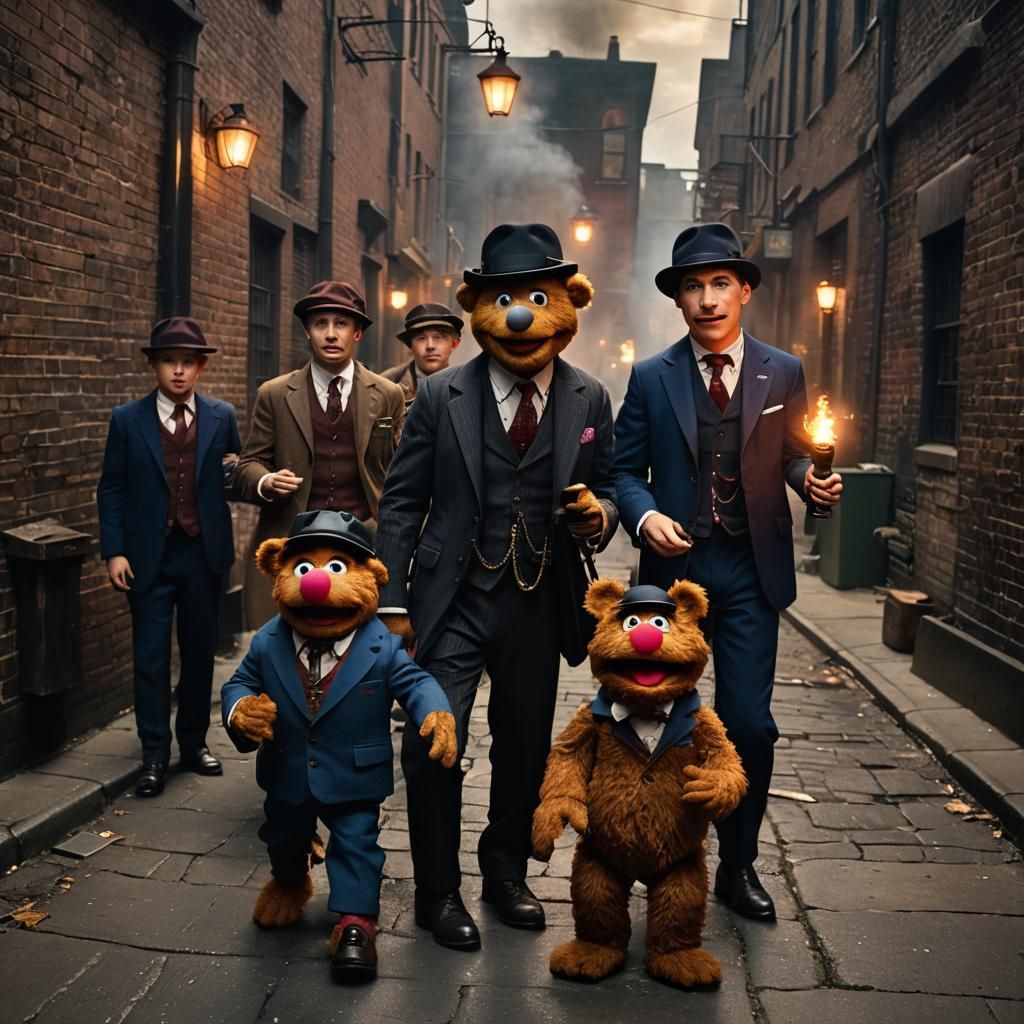 Muppet Gangsters in Dimly Lit Alley