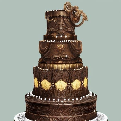Ornate Chocolate Cake Art in Unreal Engine 5