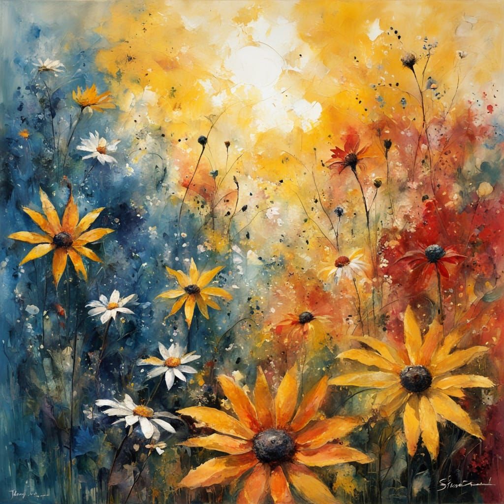 Joyful Summer Scene in Expressionist Impasto Style