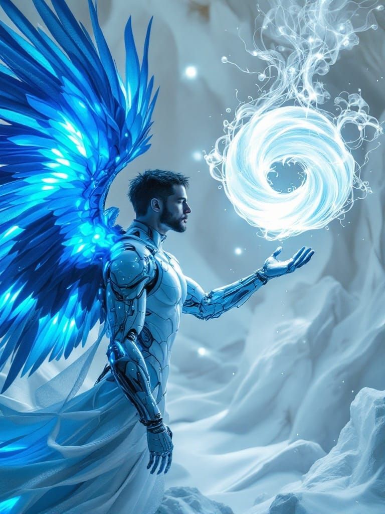 Cybernetic Angel in Dreamscape