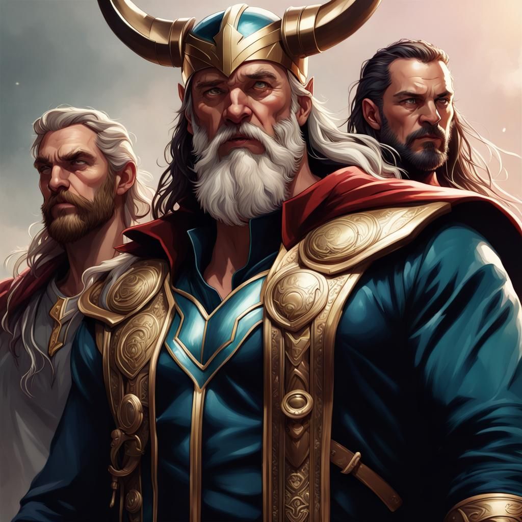 Odin, Loki, and Thor: Vintage Family Portrait