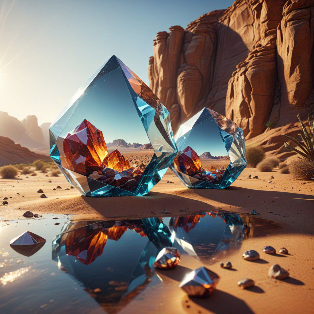 Surreal Desert Gemscape in Vibrant Colors