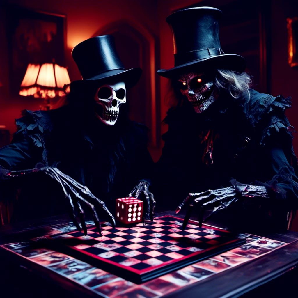 Babadook and Jason Vorhees Playing Board Game