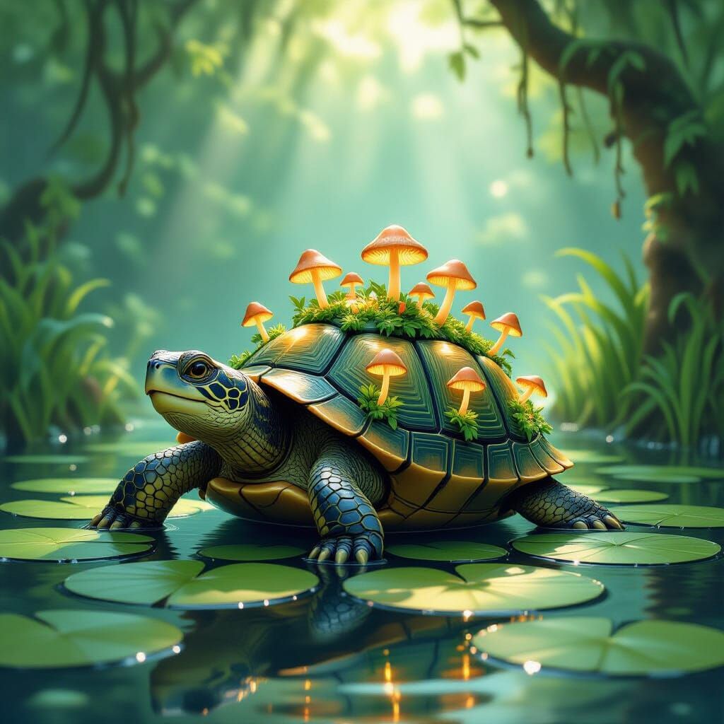 Enchanted Turtle in Hidden Lagoon