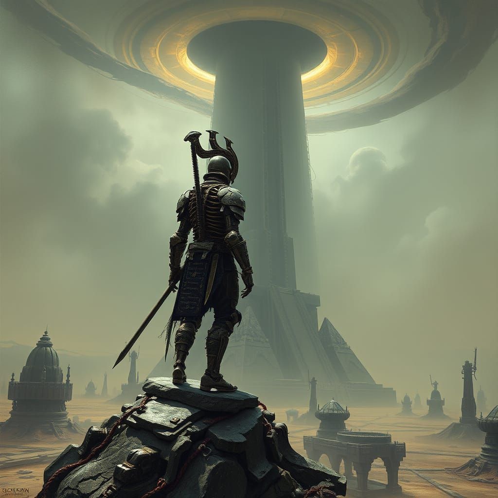 Bio-Mechanical Samurai Defies the Dark Energy Vortex on a Zi...