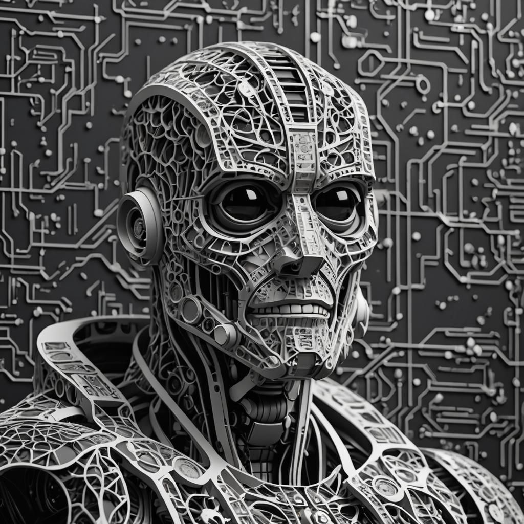 Electron Microscope Image of Drosophila in Kirigami Style