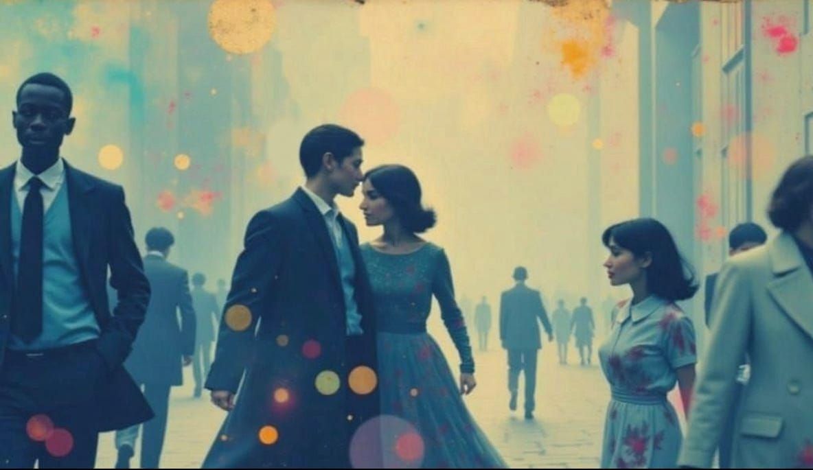 Abstract Dancers in Fluid Motion, Psychedelic Geometric Art